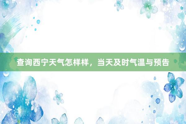 查询西宁天气怎样样，当天及时气温与预告