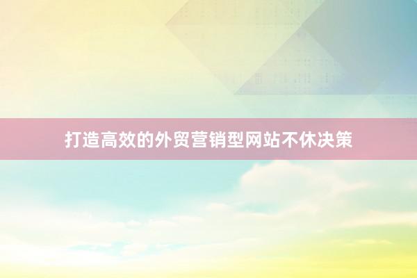 打造高效的外贸营销型网站不休决策